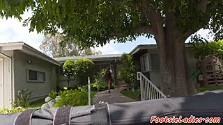 Why is this european babe giving such an intense footjob and fingering session?