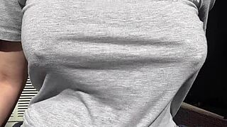 Horny stepmom Artemisia Love bounces big boobs outdoor