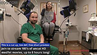 oh man, kalani luana's yearly physical turns into this curly blonde spreading her small tits and ass backstage... so hot with those close-up fetish vibes