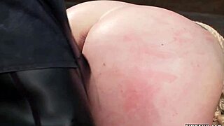 tied busty slave endures brutal gangbang with deepthroat gagging and rough group fucking in bizarre bondage submission