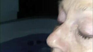 Pov hot tub fuck and cum swallow with sexy housewife Candi Annie