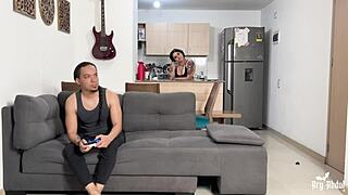 I tease my roomie and he ends up fucking me with his big black cock