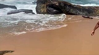 Amateur swingers group licks ass and fucks on nudist beach after car ride.