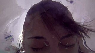 candy cruise gives intense pov blowjob in bathtub with choking gagging deepthroat on big cock