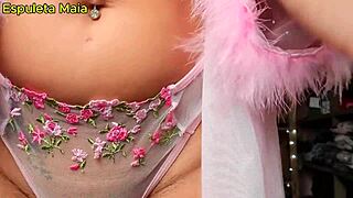 Curvy Latina in Lingerie Shows Off Natural Tits and SKINNY WAIST in Morning Skincare Ritual