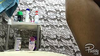 wondering how girls shave their pussies in shower close up