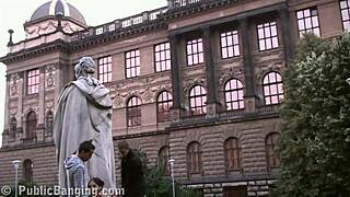 public teen 18+s street sex gangbang by a famous statue part 3