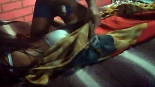 I invaded my daughter's room at night and played with her skinny African Brazilian ass Nicoli Fox