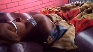 I invaded my daughter's room at night and played with her skinny African Brazilian ass Nicoli Fox