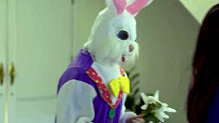 stepmom and stepdaughter get tricked into hardcore fucking with stepson in taboo easter group scene.