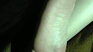 Girlfriend's feet get covered in cumshot during intense session!