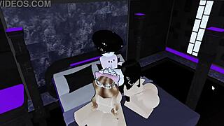 Threesome with petite femboy and shemale slut in group action