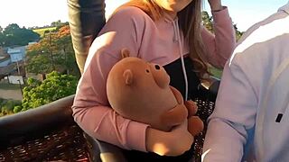 Brazilian Fitness Girl in Lingerie and Heels Masturbates Solo with Dildo