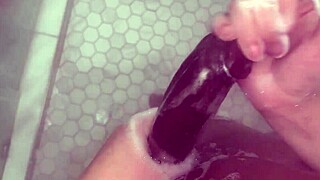 Stepbrother convinces stepsisters to try first time anal in shower with huge interracial cock do you think it fits I've never done this before please don't go hard