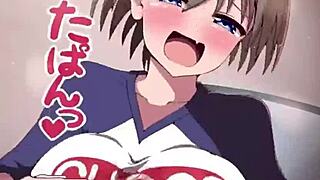 Uzaki chan gives fast sloppy titfuck with big tits. Her boobs make it intense.