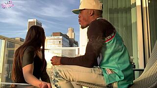 Sunset creampie in LA with hairy pussy riding and squirting!