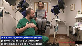 oh man, kalani luana's yearly physical turns into this curly blonde spreading her small tits and ass backstage... so hot with those close-up fetish vibes