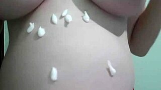 pregnant wife feels deep during cream massage