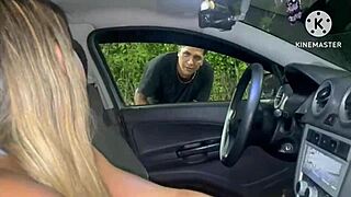 Why does this wife cheat on husband in public street after car runs out of gas while cuckold hugs the lover