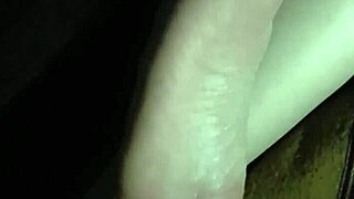 Girlfriend's feet get covered in cumshot during intense session!