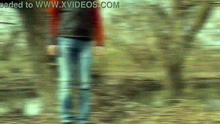 touching my stepmother in law's wet pussy outdoors with groping and dirty fun