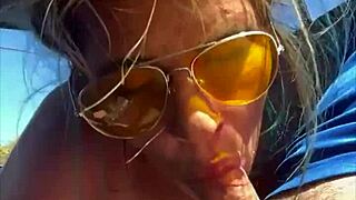 Blonde slut cheats in public outdoor hookup with deepthroat blowjob and doggystyle fucking leading to huge facial cumshot