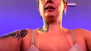 At the gym I got so hot I took off my shirt stayed in my bra oh I got so horny and hot sweat dripped down my wet pussy with tan lines.