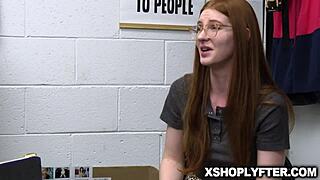 redhead jane rogers flirts out of shoplifting with guard billy boston