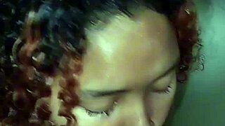 hot latina takes cumshot in hotel bathroom after blowjob and creampie