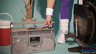 Bubble Butt Blonde Aubrey Destremps Workout And Solo Striptease For Playboy With Big Ass Model