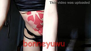 Bonneyuwu Delivers Cute Latina Cosplay in Cyberpunk Rebecca Outfit on Bed