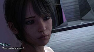 Where it all began with William getting blowjob from girlfriend Miru in anime hentai game!