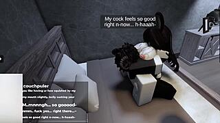 roblox bunny-girl with big ass and tits hops on cock for cute sexy filling up