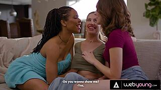 i can't believe stacked kira noir dives into this wild threesome with freya parker and spencer bradley, licking and scissoring everywhere