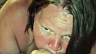 milf cums sucking cock?