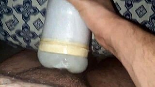 Arab Moroccan Amateur Wanks Big Monster Cock at Home While Watching Pussy