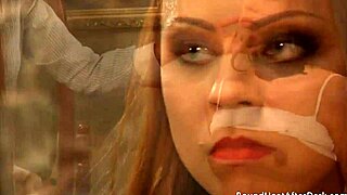 Two Tied Up Lesbian Slaves Whipped by Madame