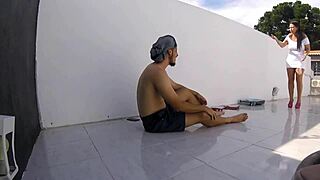 that monster cock is creaming in her latina tits and ass during amateur anal.