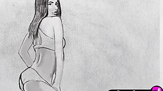 stunning petite niemira with big natural tits poses naked showing off body after undressing and striptease