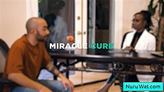 What makes this black horny beauty masseuse give such a wet nuru massage to oliver davis and mocha menage