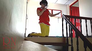 velma looking for traces of a crime in scooby doo scooby doo where are you