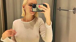 Risky Masturbation in Fitting Room! What If I Get Caught Fucking Dildo Publicly!