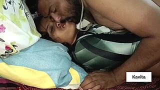 Desi Indian Kavita Bhabhi Couple Missionary Sex with Small Cock