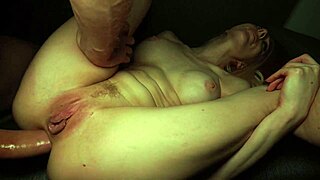 Intense emotions as busty blonde gets wet pussy fucked hard by huge coke can cock.