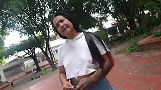 hey, these two horny colombian lesbians got wild masturbating their wet pussies in a public park today