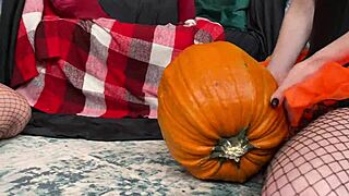 halloween bisexual ffm threesome with shaved pussy licking and doggystyle fucking. emotions run high as we cum together in ecstasy.