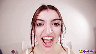 Blonde teen sucks massive big black cock for interracial facial cumshot.