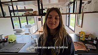 Teen stepsister devoured deepthroat and full facial with stepbrother