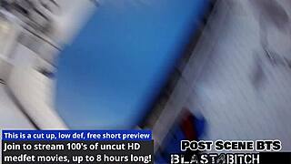 Yasmine Woods delivers intense blowjob before getting pounded in doggystyle with vibrator play on her natural tits and ass in backstage POV