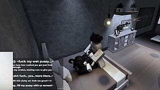 roblox bunny-girl with big ass and tits hops on cock for cute sexy filling up